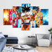 Epic Dragon Ball Z 5 Panel Canvas Art Frame - Original Frame