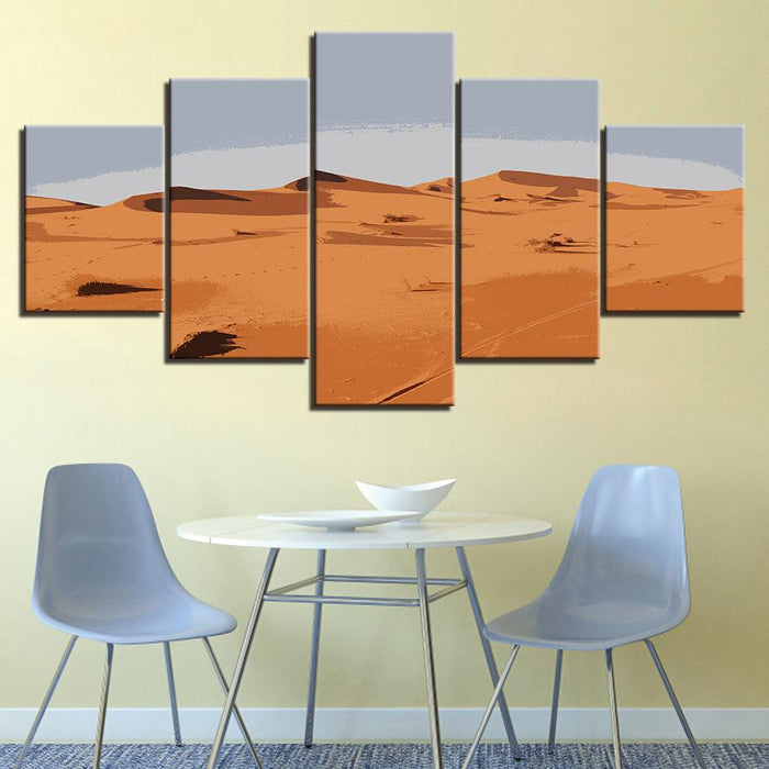 The Abstract Desert 5 Piece HD Multi Panel Canvas Wall Art Frame - Original Frame