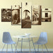 The Vintage Brown Town 5 Piece HD Multi Panel Canvas Wall Art Frame - Original Frame