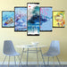 The Abstract Japanese Collection 5 Piece HD Multi Panel Canvas Wall Art Frame - Original Frame