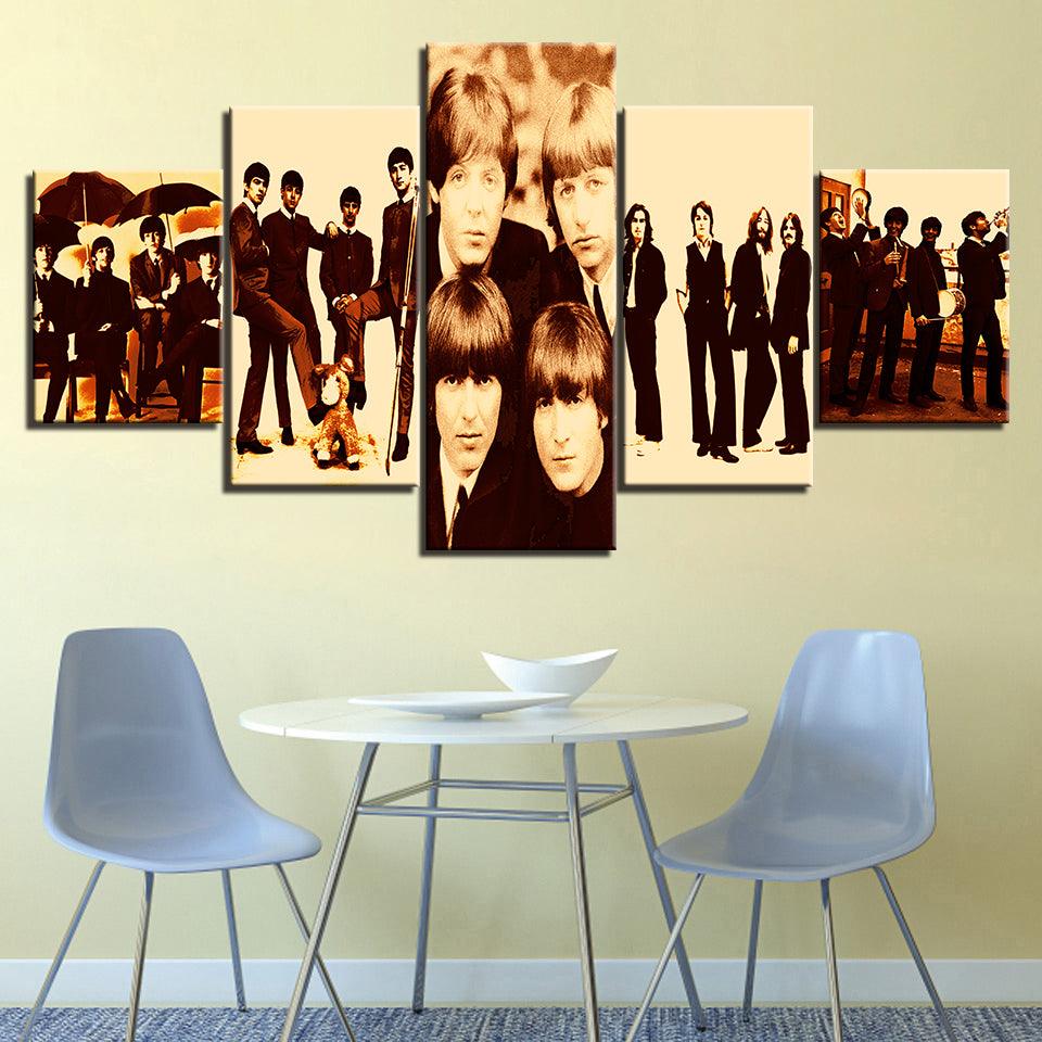 The Beatles 5 Piece HD Multi Panel Canvas Wall Art Frame - Original Frame