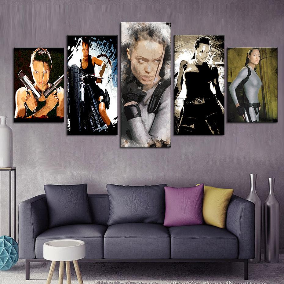 Tomb Raider 5 Piece HD Multi Panel Canvas Wall Art Frame - Original Frame