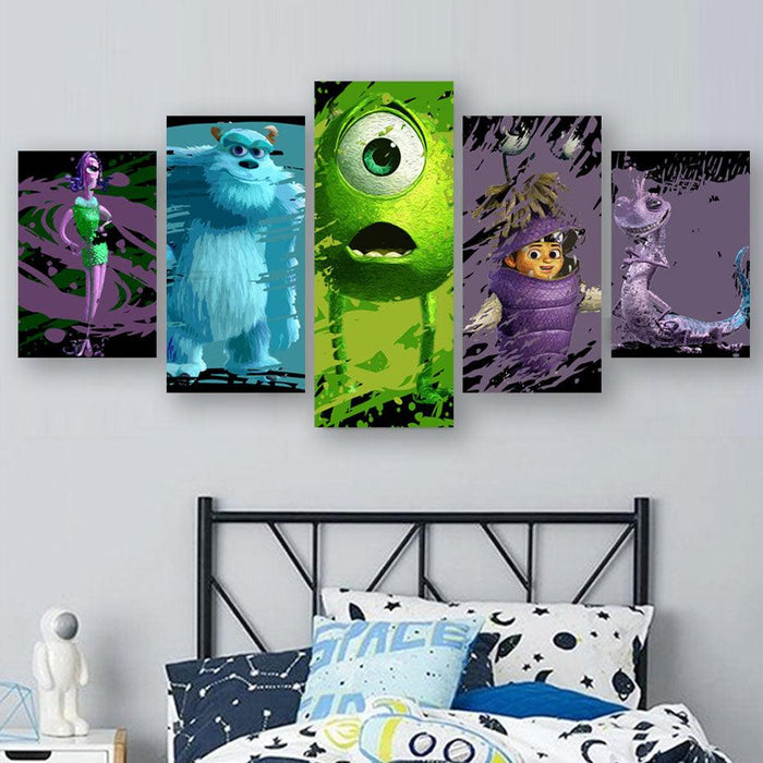 Monsters Inc. 5 Piece HD Multi Panel Canvas Wall Art Frame - Original Frame