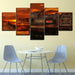 An Orange Evening In Town Collection 5 Piece HD Multi Panel Canvas Wall Art Frame - Original Frame