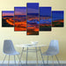 The Blue And Orange Evening Collection 5 Piece HD Multi Panel Canvas Wall Art Frame - Original Frame