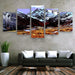 Swiss Alps 5 Piece HD Multi Panel Canvas Wall Art Frame - Original Frame