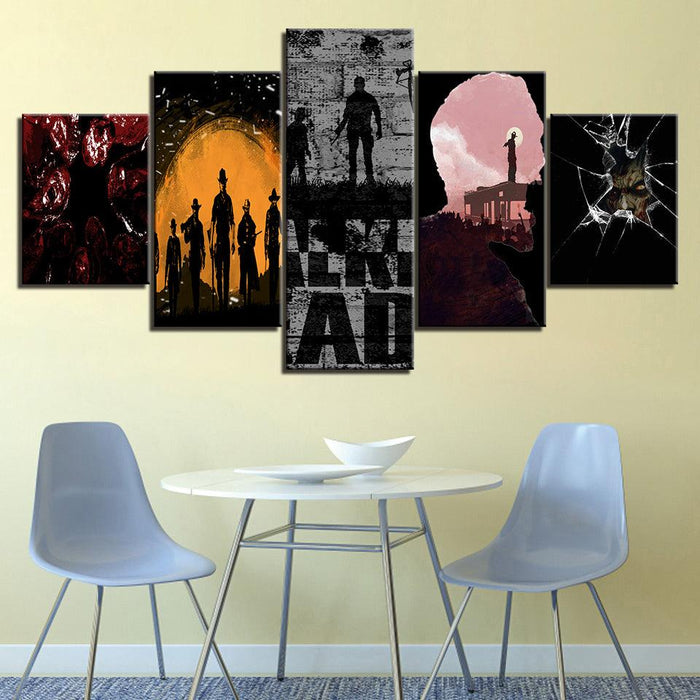 Walking Dead 5 Piece HD Multi Panel Canvas Wall Art Frame - Original Frame