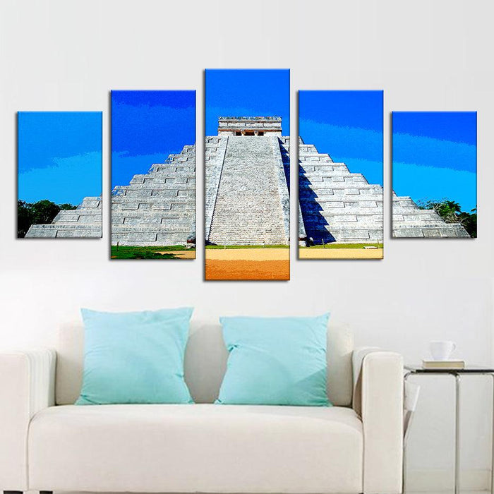 Chichen-Itza 5 Piece HD Multi Panel Canvas Wall Art Frame - Original Frame