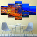 The Warm City Collection 5 Piece HD Multi Panel Canvas Wall Art Frame - Original Frame