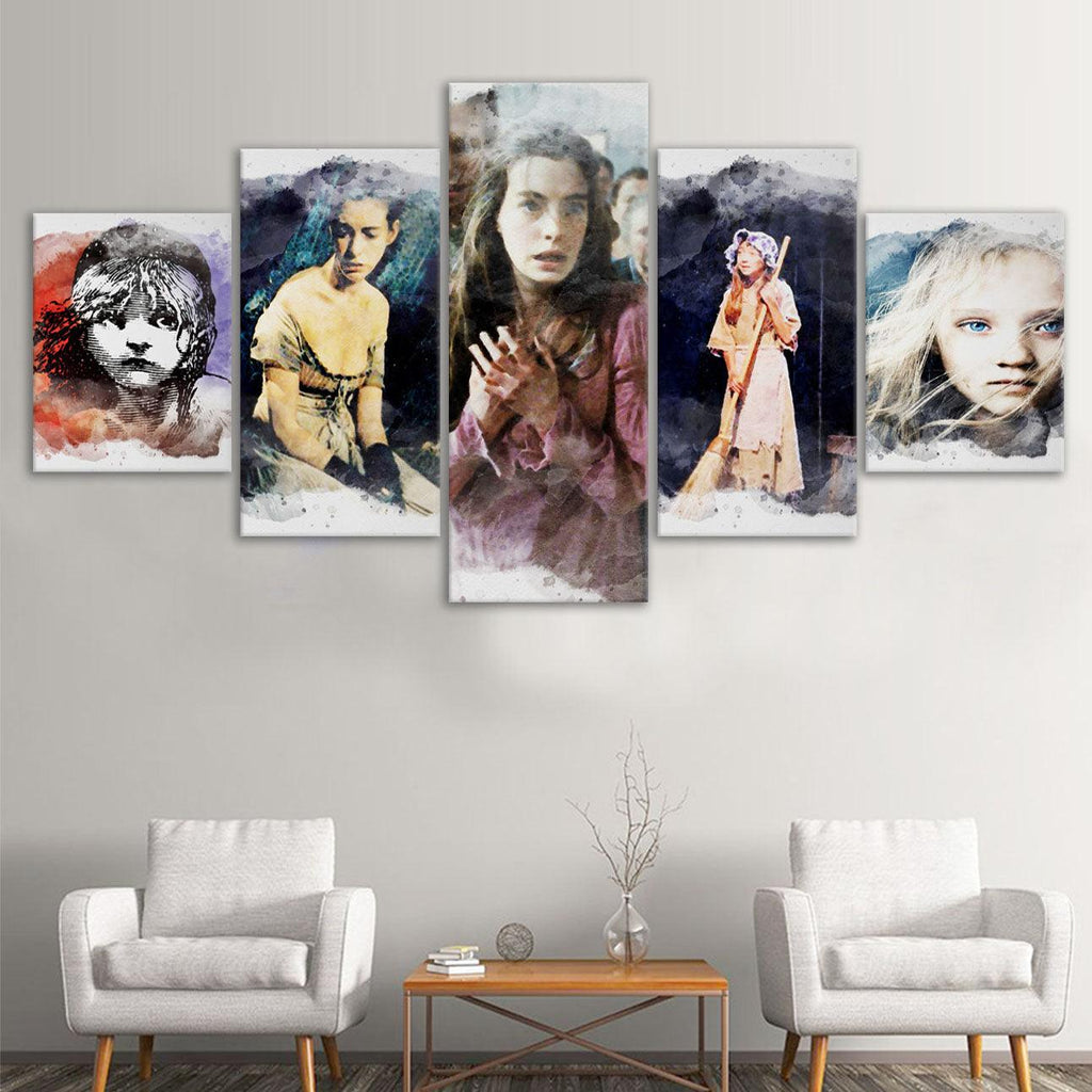 Les Miserables 5 Piece HD Multi Panel Canvas Wall Art Frame - Original Frame