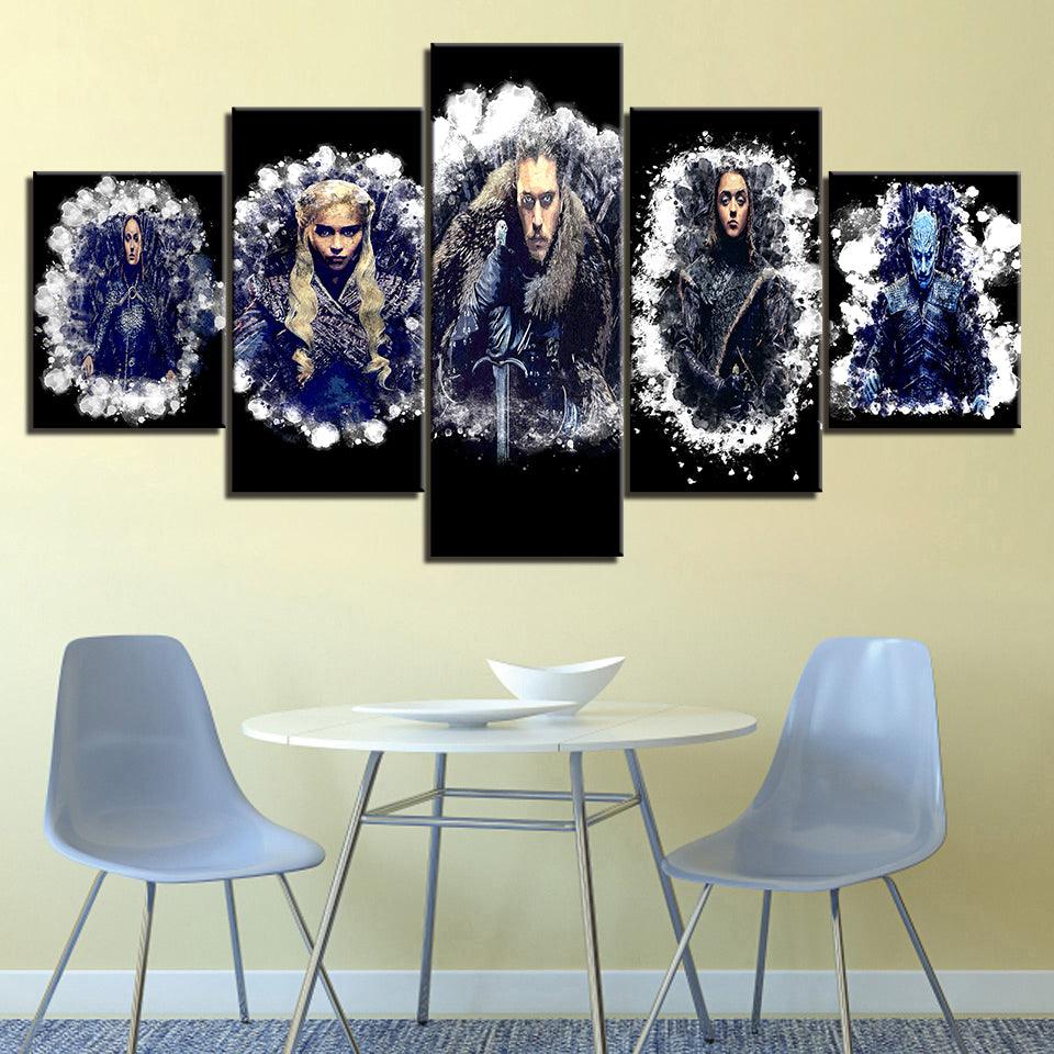Game Of Throne GOT 5 Piece HD Multi Panel Canvas Wall Art Frame - Original Frame