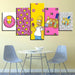 The Simpsons 5 Piece HD Multi Panel Canvas Wall Art Frame - Original Frame