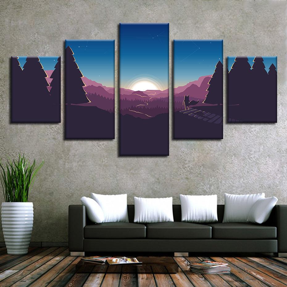 Standing In A Forest 5 Piece HD Multi Panel Canvas Wall Art Frame - Original Frame