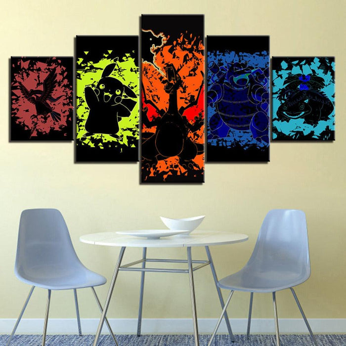 Pokemon 5 Piece HD Multi Panel Canvas Wall Art - Original Frame