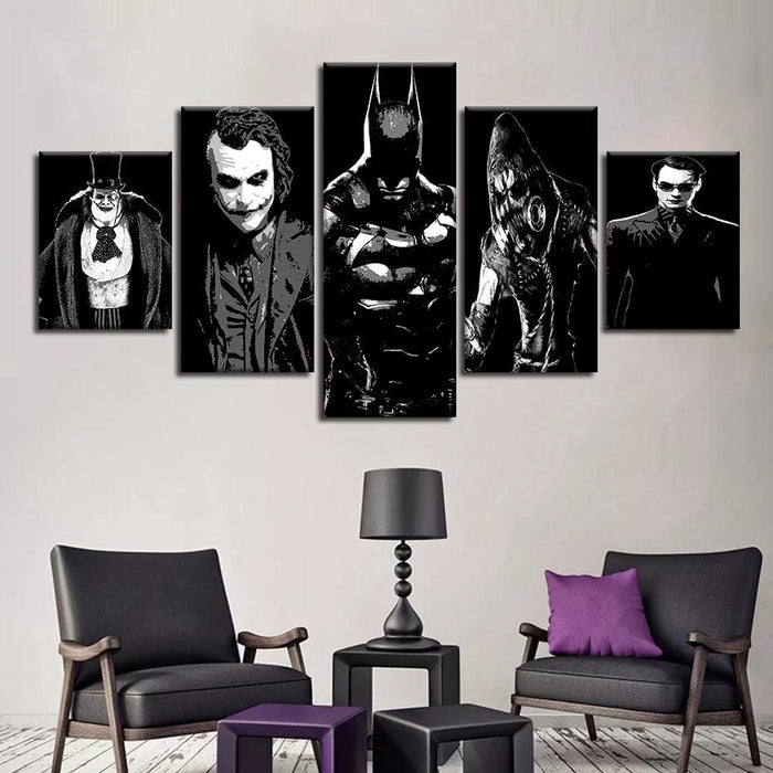 Batman Returns 5 Piece HD Multi Panel Canvas Wall Art Frame - Original Frame