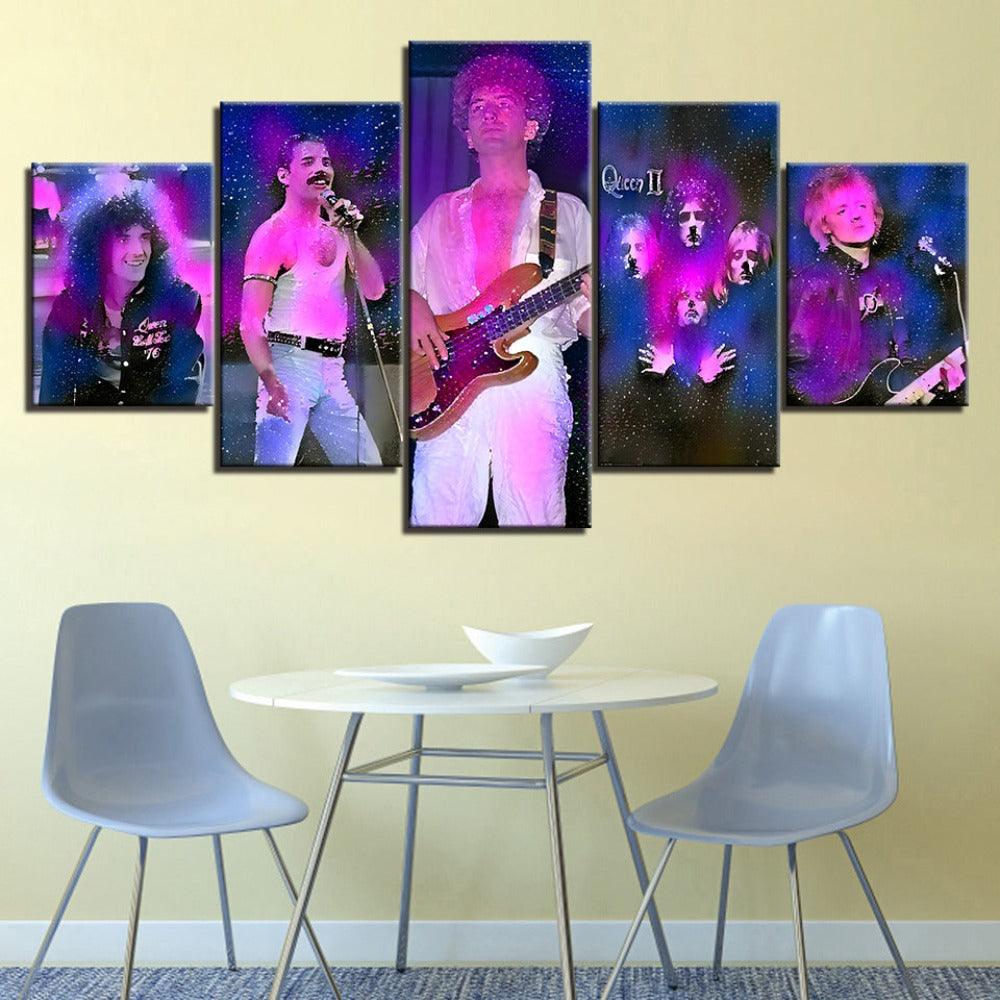 Queens Band 5 Piece HD Multi Panel Canvas Wall Art Frame - Original Frame