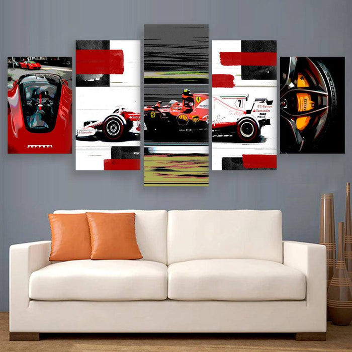 Cool Ferrari 5 Piece HD Multi Panel Canvas Wall Art Frame