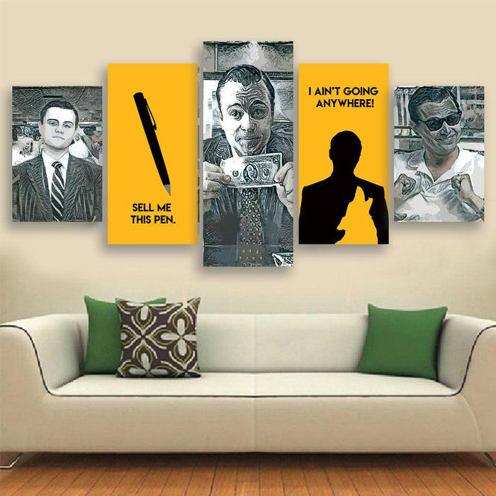 Wolf Of Wall Street 5 Piece HD Multi Panel Canvas Wall Art Frame - Original Frame