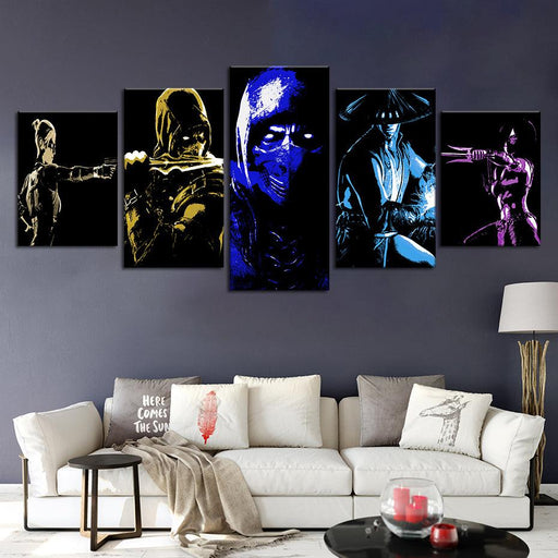 Mortal Kombat 5 Piece HD Multi Panel Canvas Wall Art Frame - Original Frame