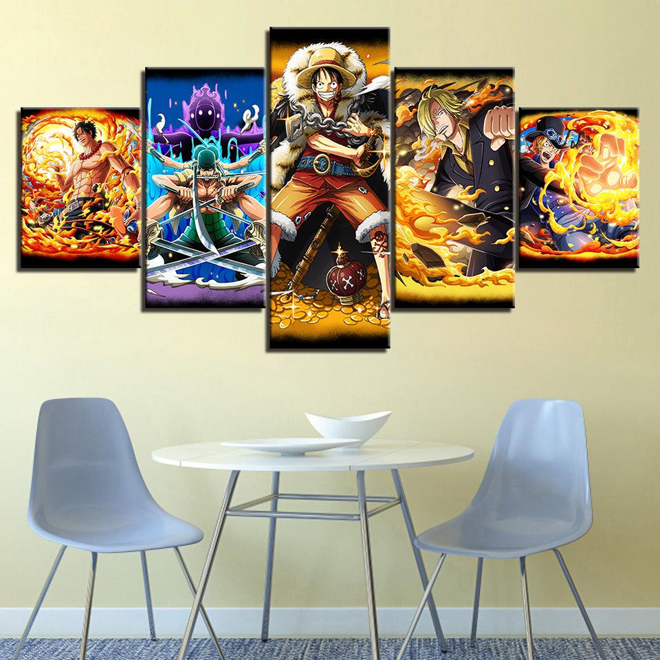 Anime 5 Piece HD Multi Panel Canvas Wall Art Frame - Original Frame