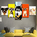 Our Best Friends Collection 5 Piece HD Multi Panel Canvas Wall Art Frame - Original Frame