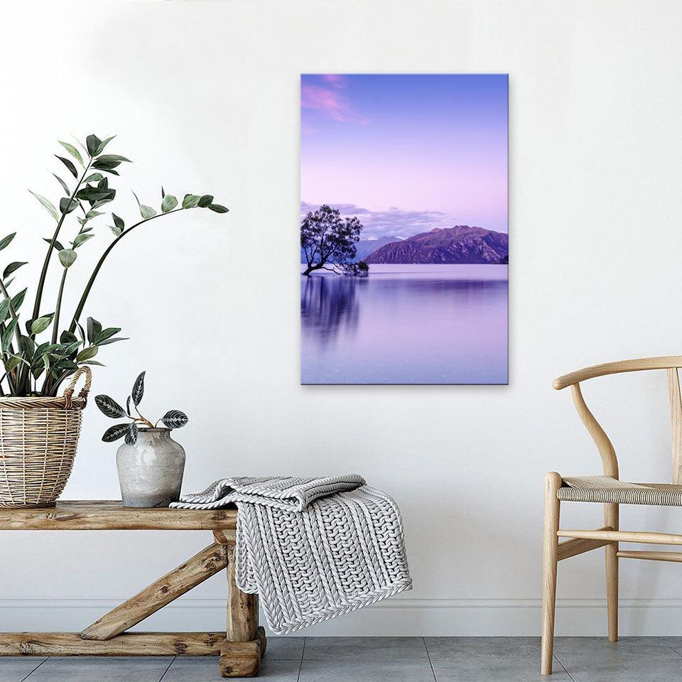 The Purple Mountains 1 Piece HD Multi Panel Canvas Wall Art Frame - Original Frame