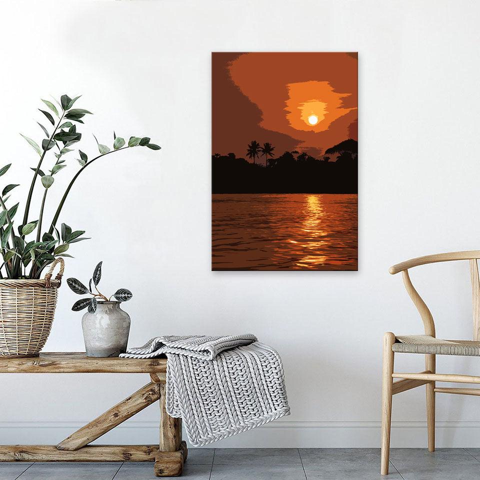 The Brown Sunrise 1 Piece HD Multi Panel Canvas Wall Art Frame - Original Frame