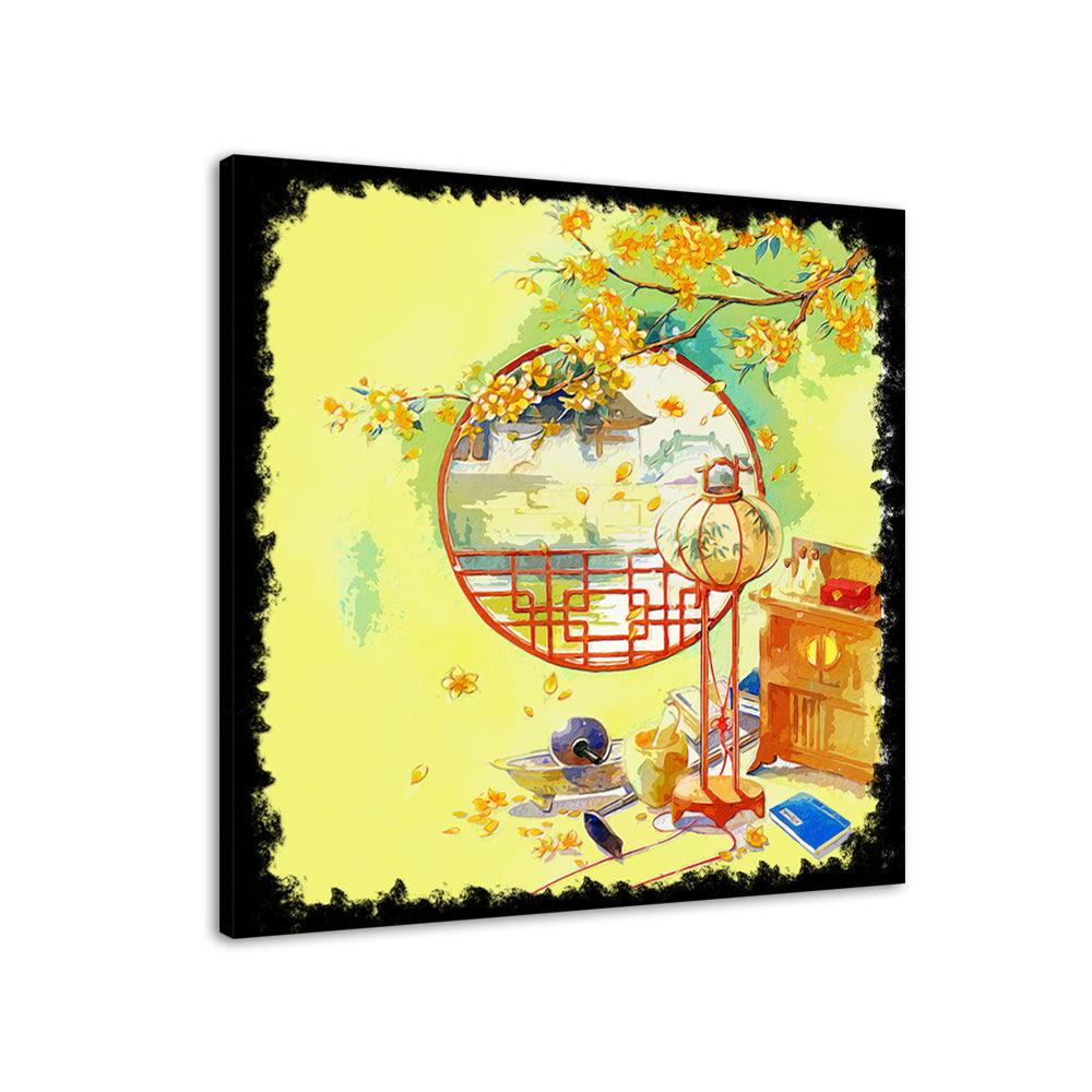 The Yellow Evening Landscape 1 Piece HD Multi Panel Canvas Wall Art Frame - Original Frame