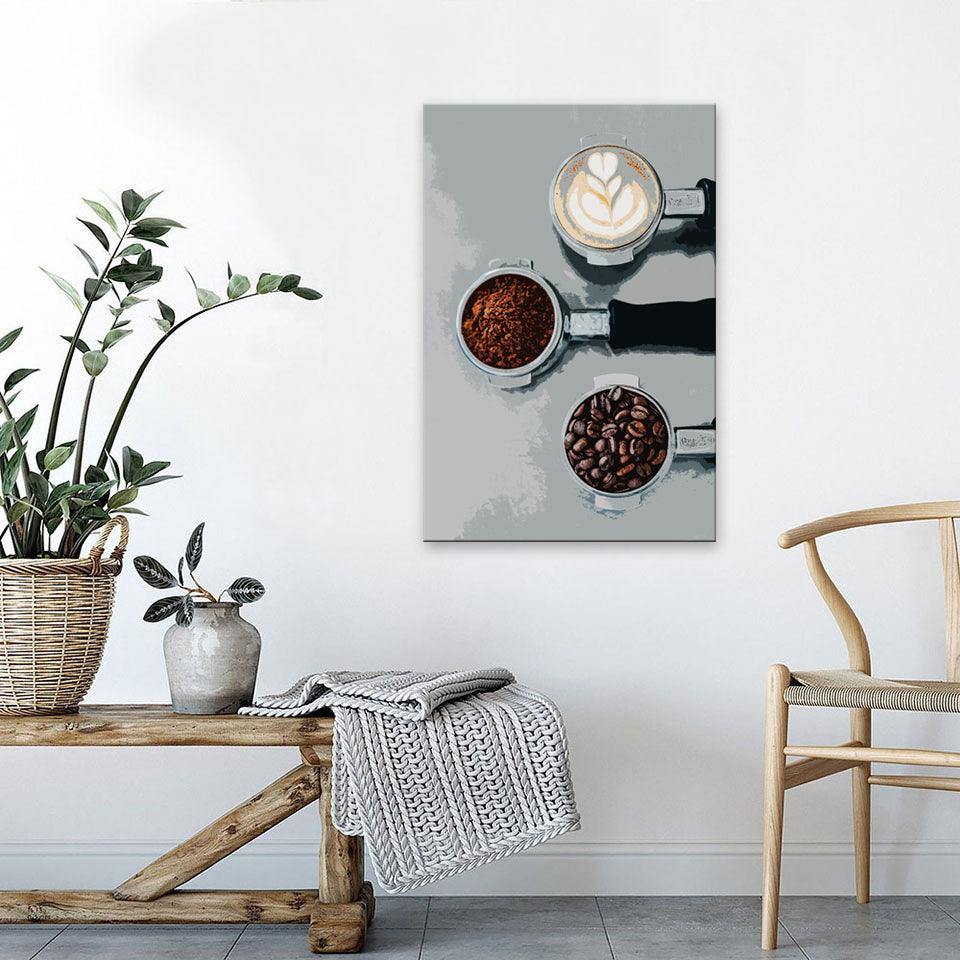 The Abstract Coffee Machine 1 Piece HD Multi Panel Canvas Wall Art Frame - Original Frame