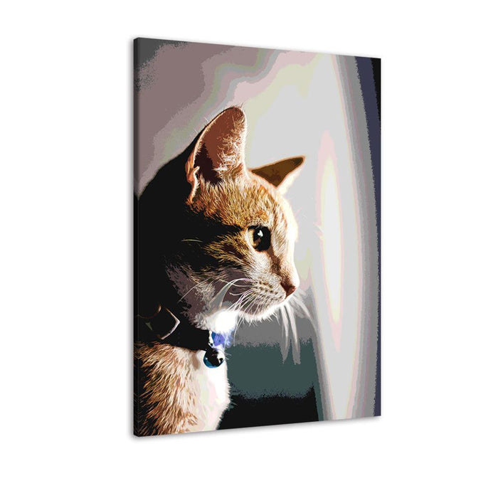 The Curious Cat 1 Piece HD Multi Panel Canvas Wall Art Frame - Original Frame