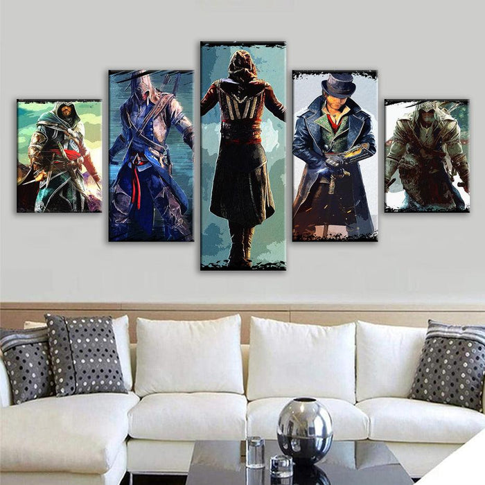 Assassins' Creed 5 Piece HD Multi Panel Canvas Wall Art Frame - Original Frame