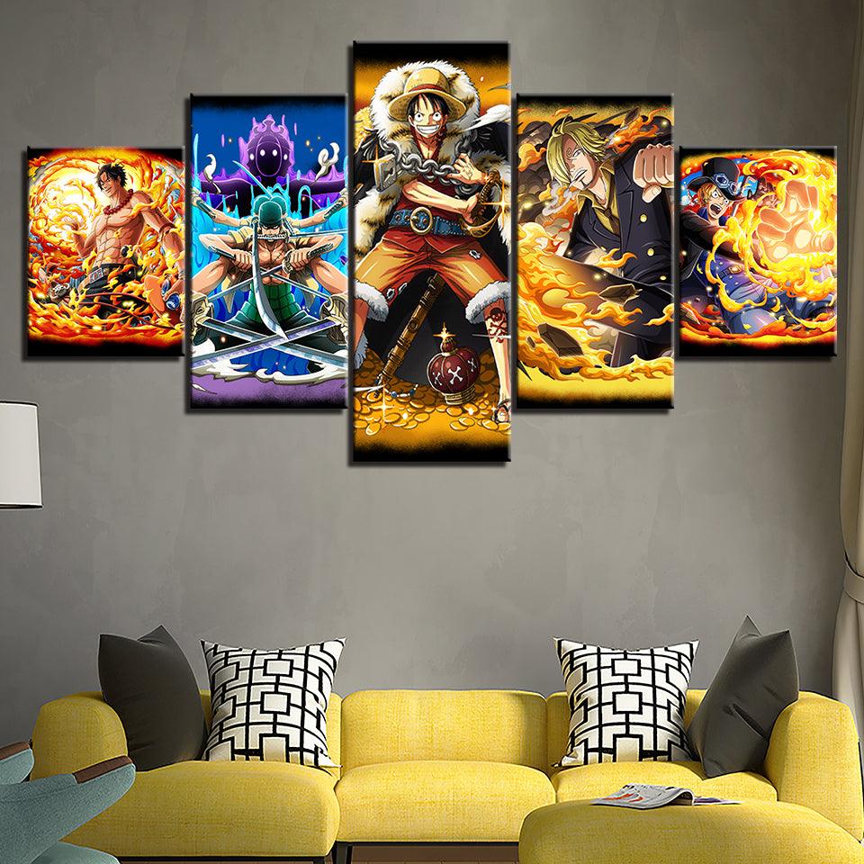 Anime 5 Piece HD Multi Panel Canvas Wall Art Frame - Original Frame