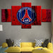 Paris Saint-Germain 5 Piece HD Multi Panel Canvas Wall Art Frame - Original Frame