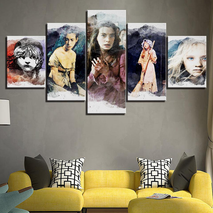 Lés Miserables Movie 5 Piece HD Multi Panel Canvas Wall Art Frame
