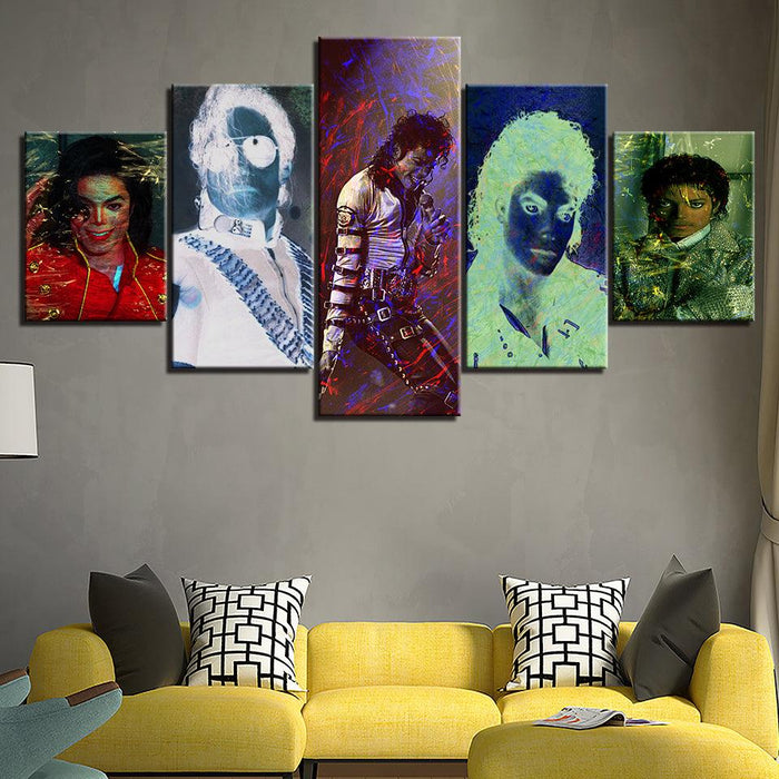 Michael Jackson 5 Piece HD Multi Panel Canvas Wall Art Frame - Original Frame