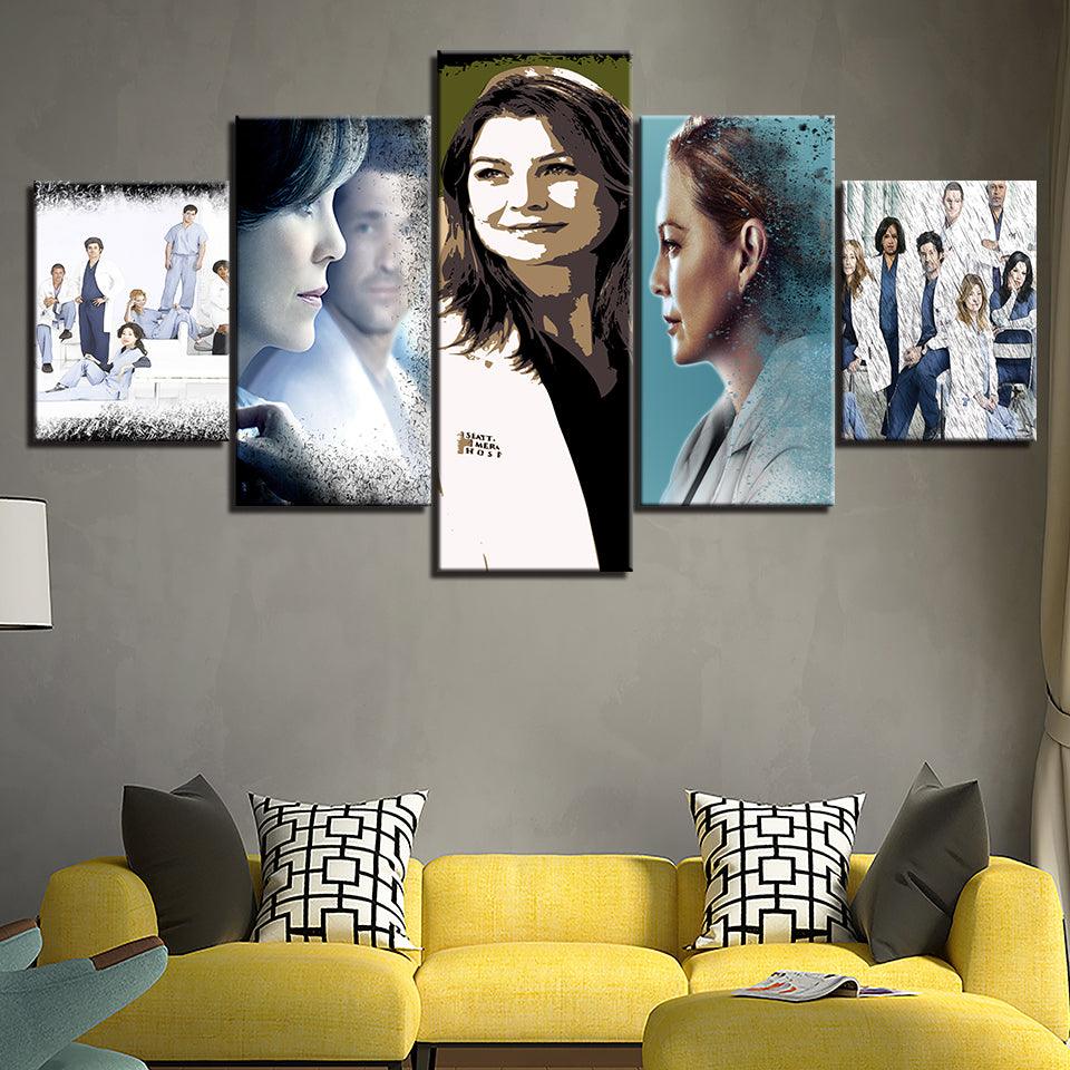 TV Series 5 Piece HD Multi Panel Canvas Wall Art - Original Frame