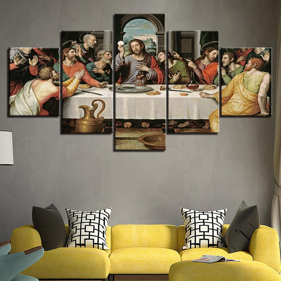 The Last Supper 5 Piece HD Multi Panel Canvas Wall Art Frame - Original Frame