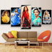 Disney Princesses 5 Piece HD Multi Panel Canvas Wall Art Frame - Original Frame