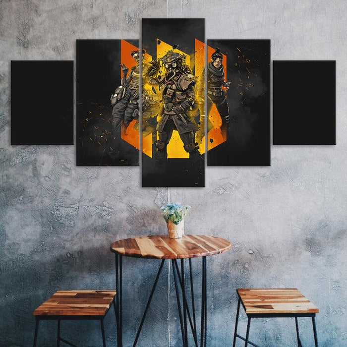 Apex Legends 5 Piece Matt Black 3D Panel Canvas Wall Art Frame - Original Frame