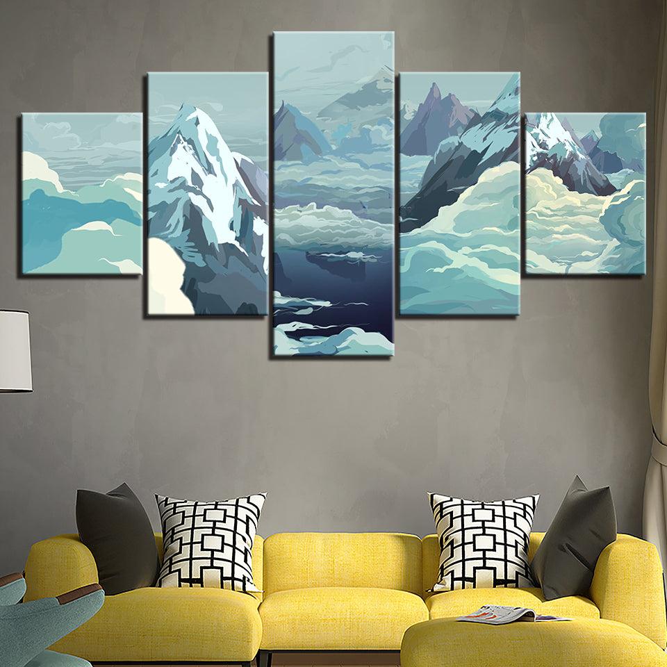 The Icy Winter 5 Piece HD Multi Panel Canvas Wall Art Frame - Original Frame