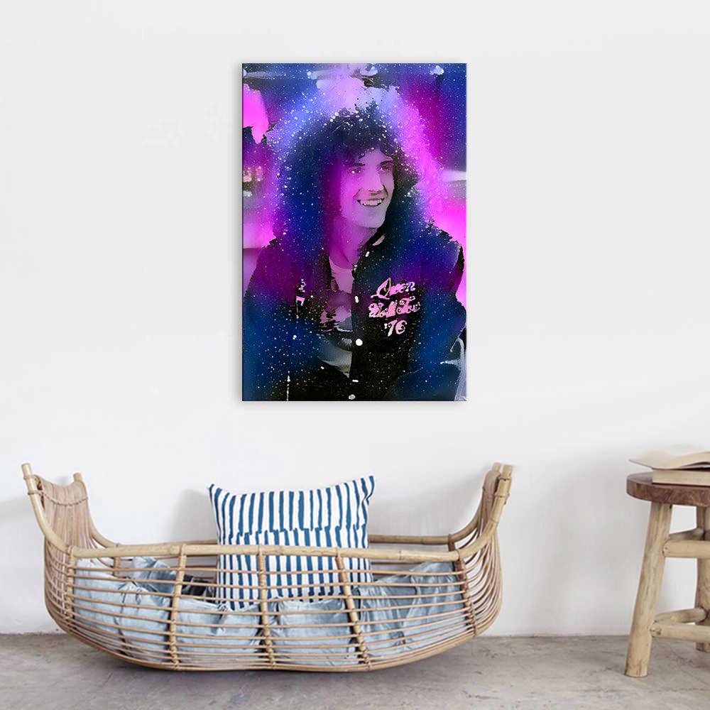 Queen Brian May 1 Piece HD Multi Panel Canvas Wall Art - Original Frame