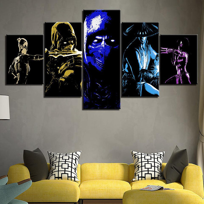 The Neon Team 5 Piece HD Multi Panel Canvas Wall Art Frame - Original Frame