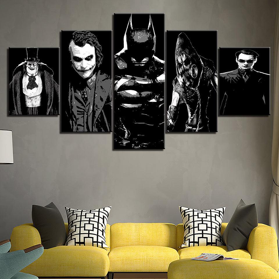 The Batman 5 Piece HD Multi Panel Canvas Wall Art Frame - Original Frame