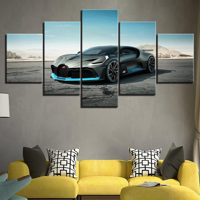 Bugatti 5 Piece HD Multi Panel Canvas Wall Art Frame - Original Frame