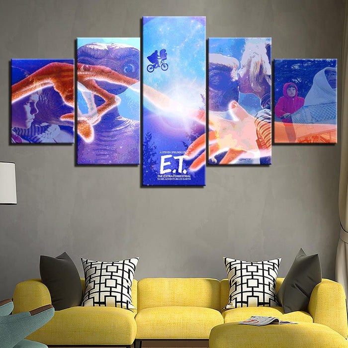 The E.T. Movie 5 Piece HD Multi Panel Canvas Wall Art Frame - Original Frame