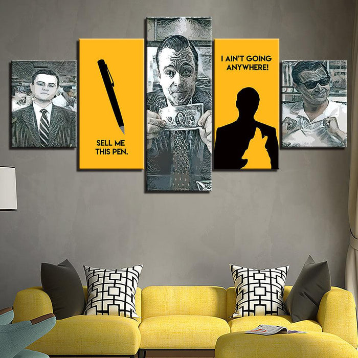 The Wolf Of Wall Street 5 Piece HD Multi Panel Canvas Wall Art Frame - Original Frame