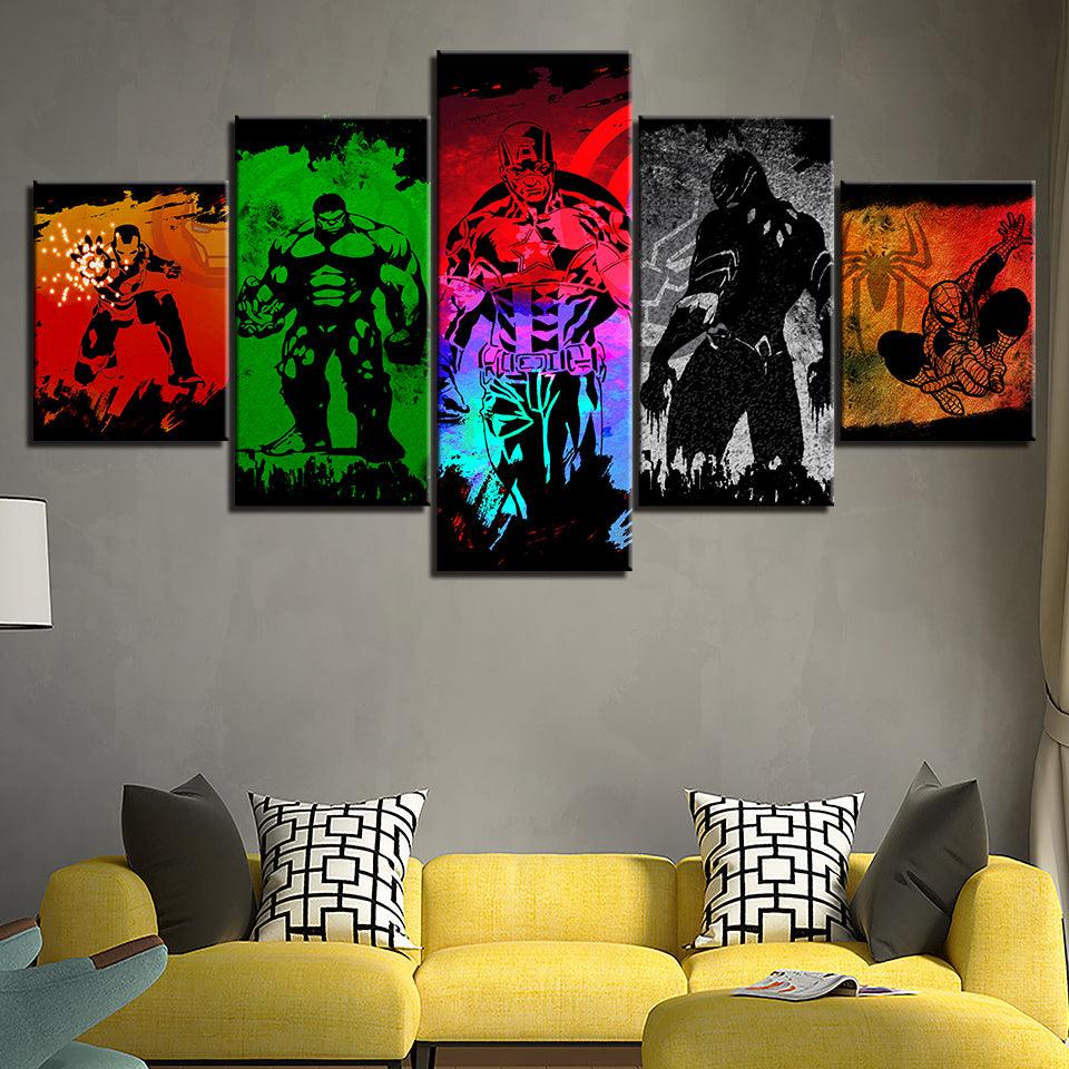 Superheroes HD Multi Panel Canvas Wall Art Frame - Original Frame