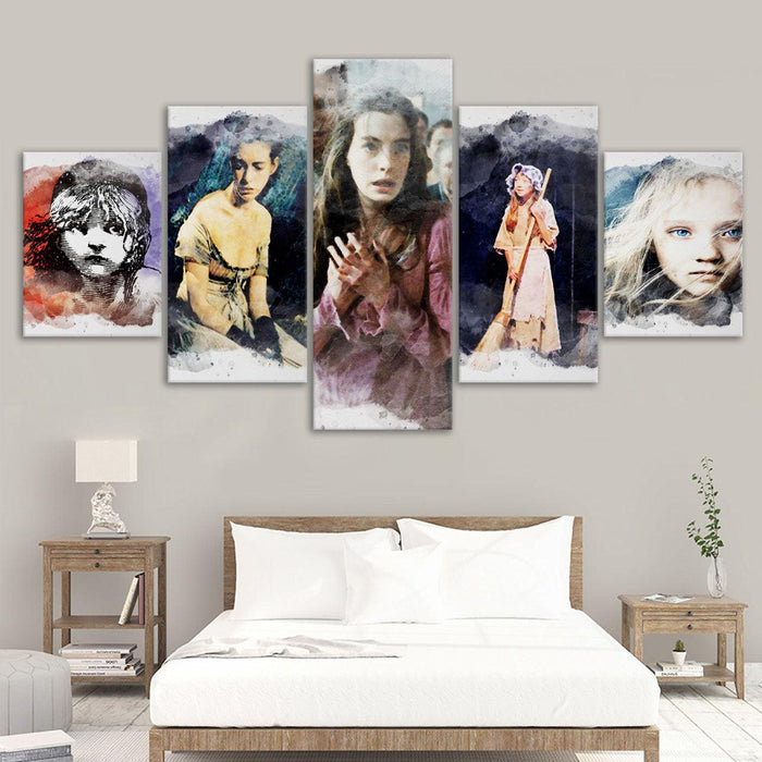 Les Miserables 5 Piece HD Multi Panel Canvas Wall Art Frame - Original Frame