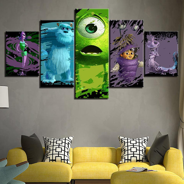 The Animals Inc Movie 5 Piece HD Multi Panel Canvas Wall Art Frame - Original Frame