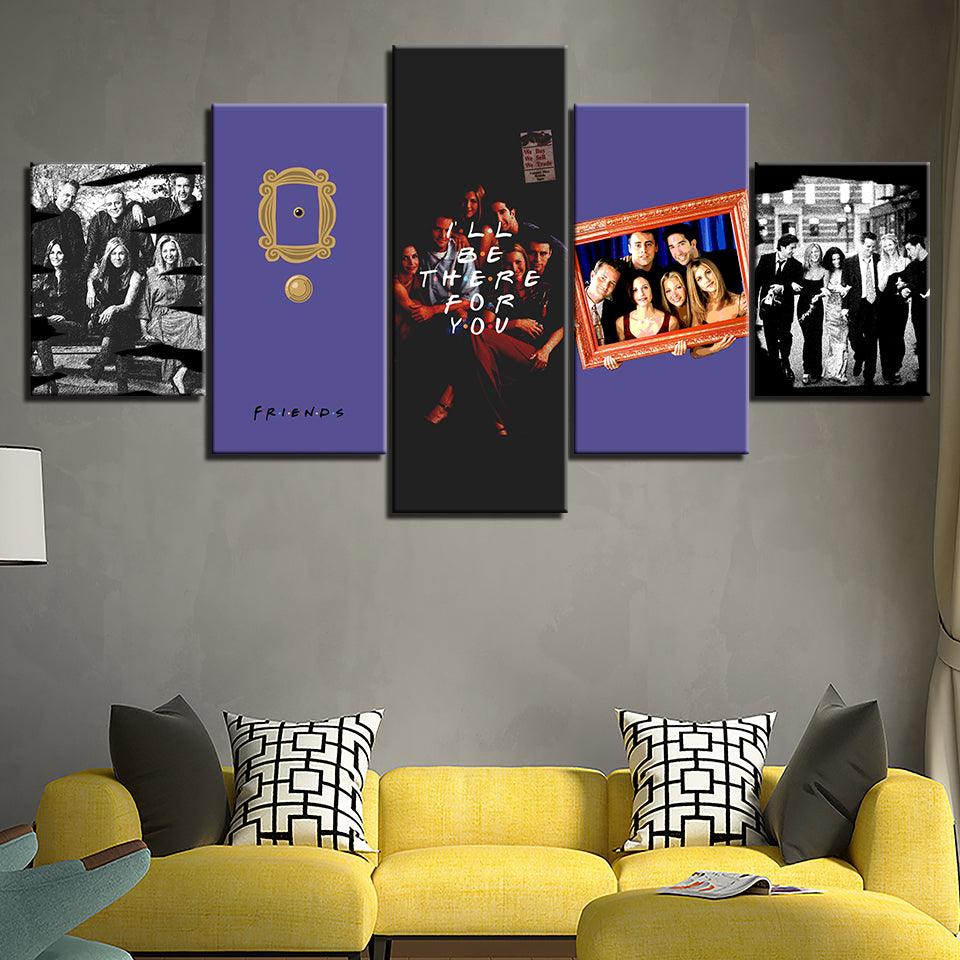 Friends 5 Piece HD Multi Panel Canvas Wall Art Frame - Original Frame